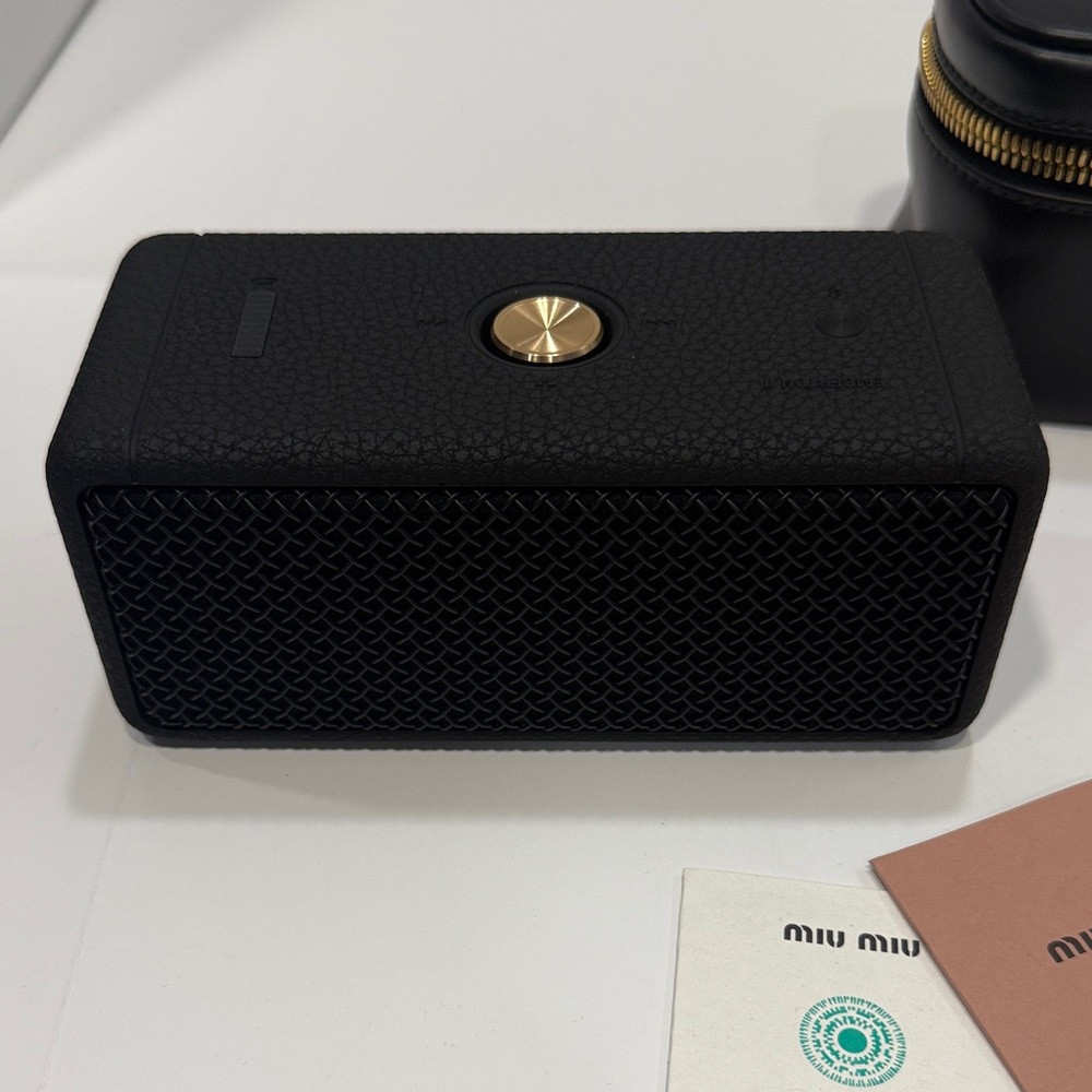 Miu Miu Marshall X Emberton ll Bluetooth Speaker with Miu Miu leather Case - Picture 4 of 9